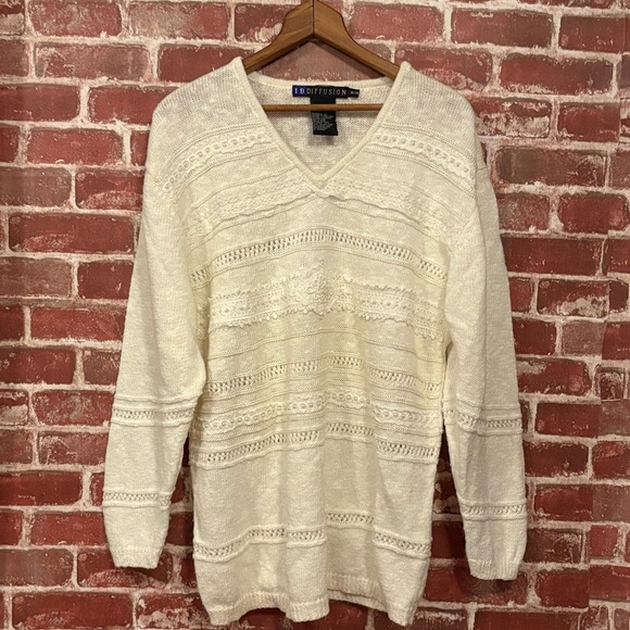 ib diffusion Sweaters - Vintage IB Diffusion  Women's Cream Sweater (m)